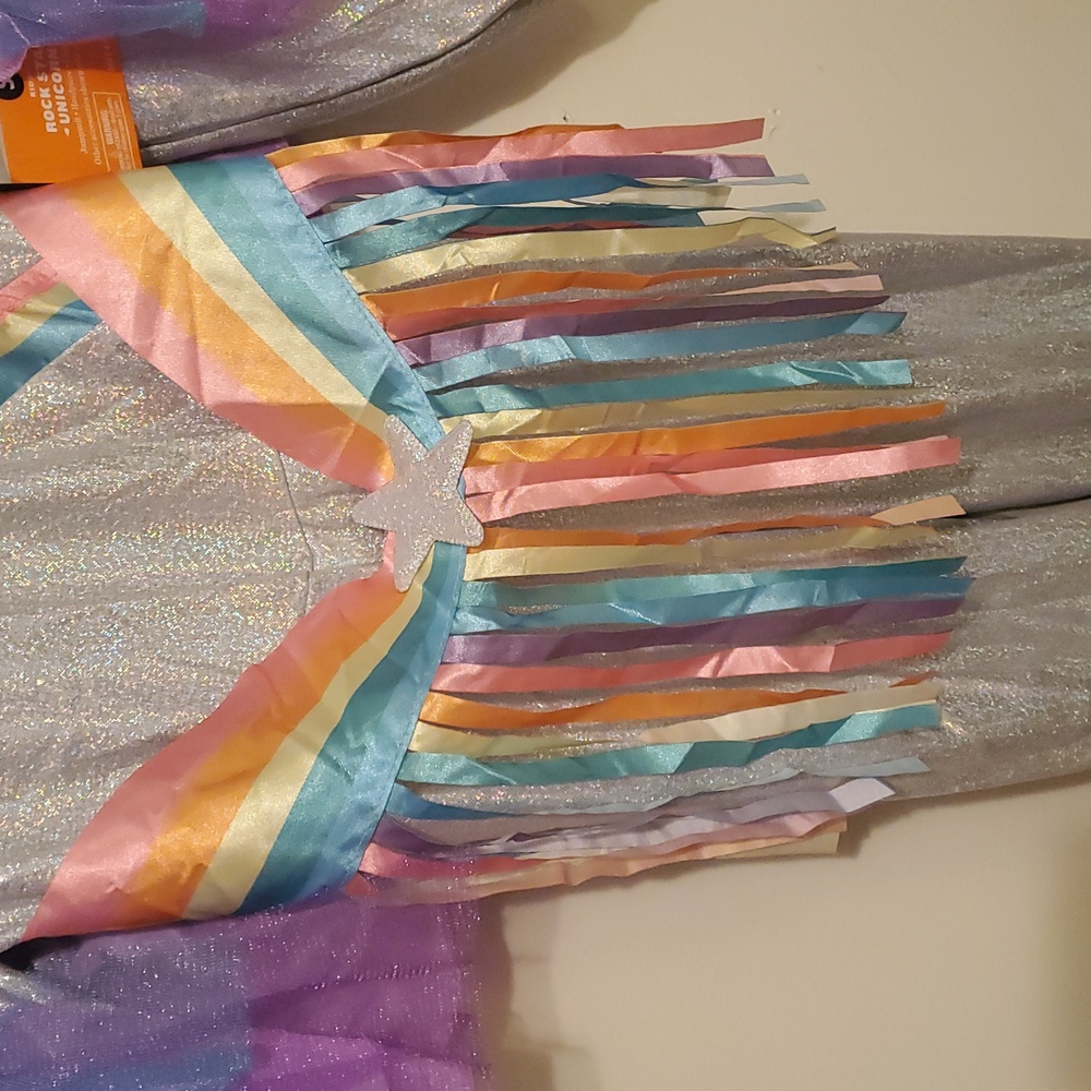 Rock Star Unicorn Costume‎ - Silver and Multicolor - Picture 7 of 9